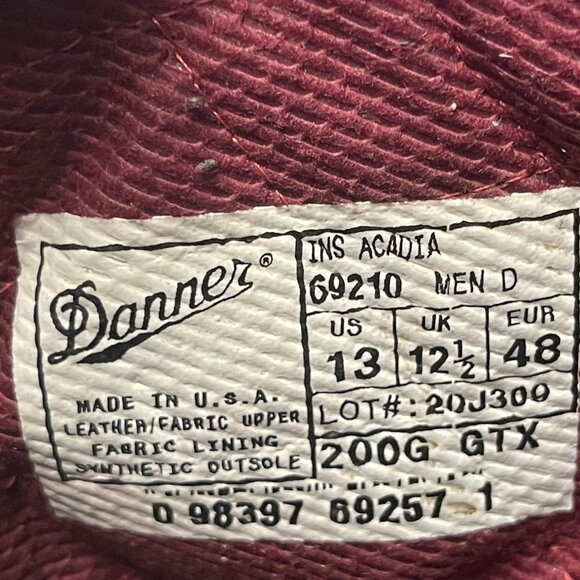 Danner Acadia Tactical Boots 8" Black Leather 200G Goretex/Vibram/Made In USA/13 - Picture 8 of 10